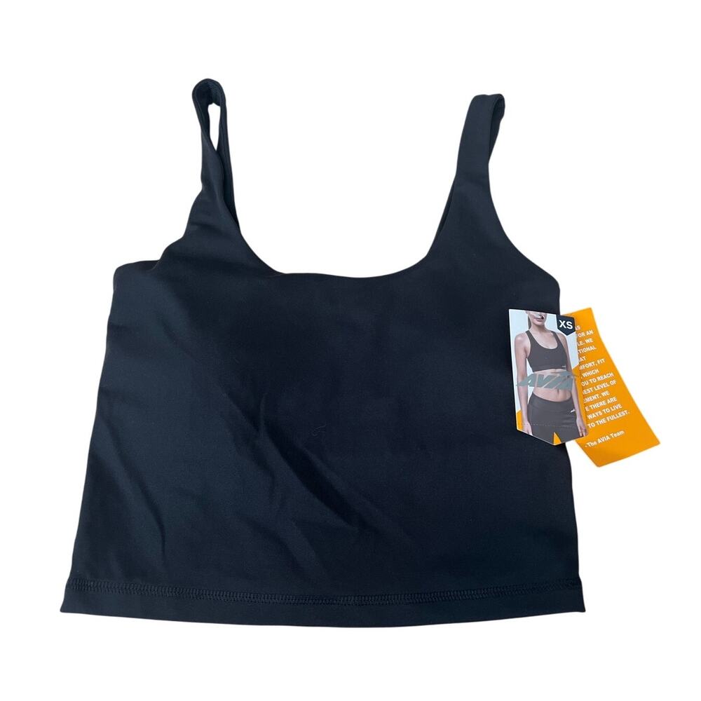 Avia Women’s Softsculpt Sports Bra Size XS Black Compression Athleisure Longline